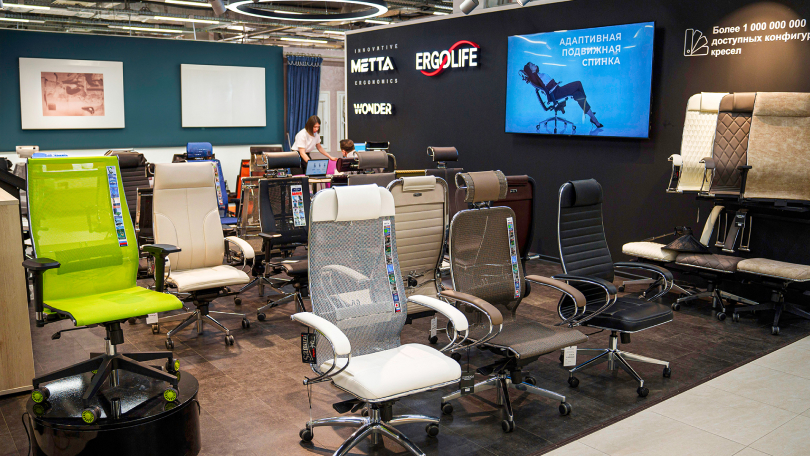 Первый в Москве фирменный салон продаж эргономичных кресел МЕТТА
